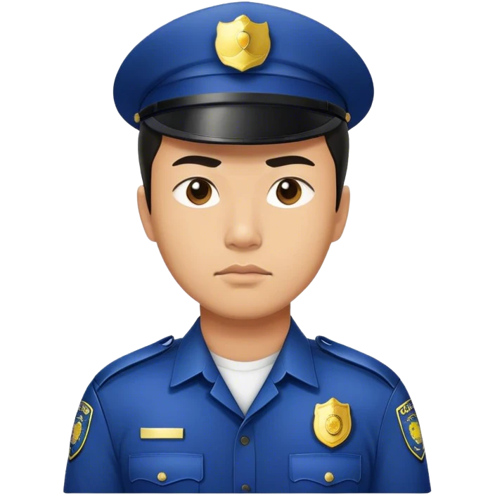 asian man Police officer, serious emoji