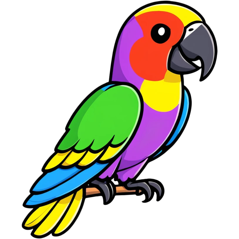 vibrant colors party parrot emoji
