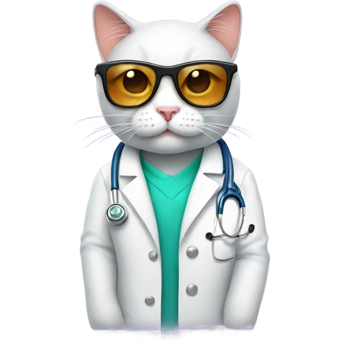 doctor cat with sunglasses emoji