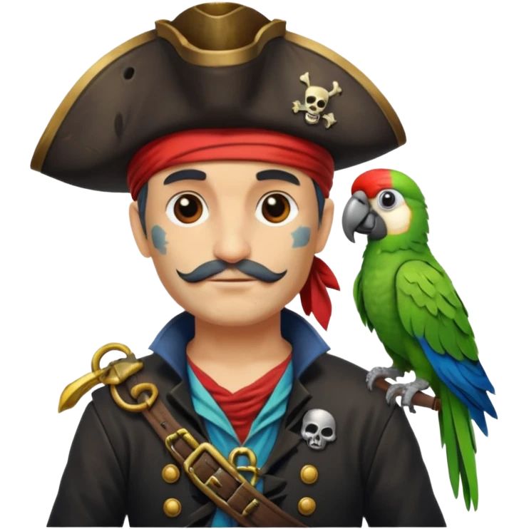 pirate and parrot emoji