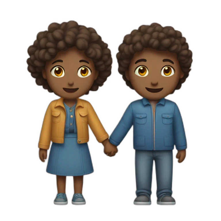 two people holding hands and in love emoji
