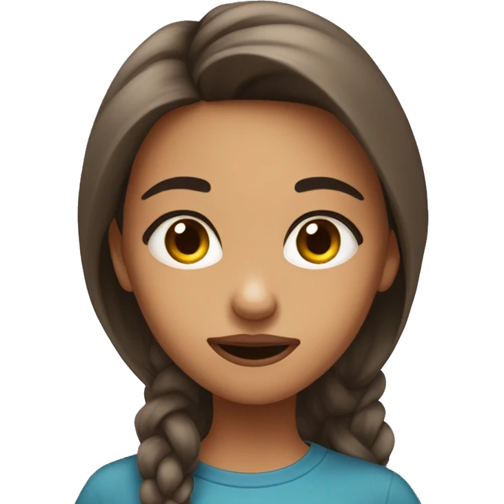 brunnete girl biting her lip emoji