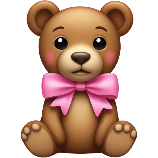 iPhone emoji teddy BEAR with a pink bow on ear  emoji