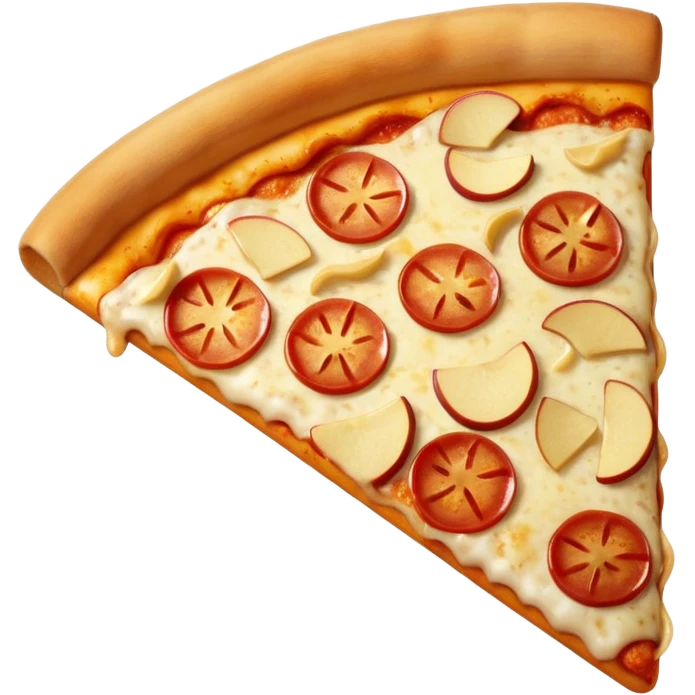Cheese 🧀 pizza slice 1 slice with  cutting Apple pieces emoji