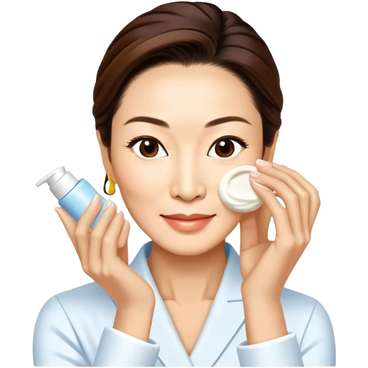 skin care cream application Michelle Yeoh emoji