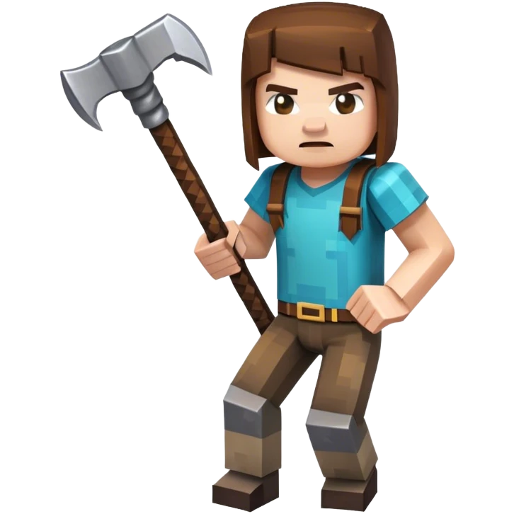 minecraft skin fighting with pickaxe emoji