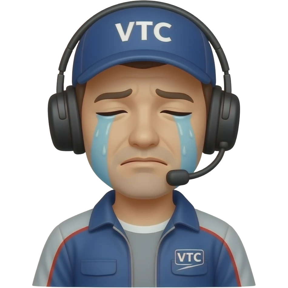 Totally tired vtc driver. He is crying because he is so tired. emoji