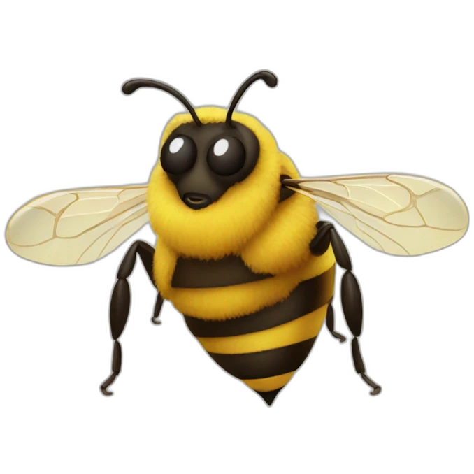 A bee with a questionable look emoji