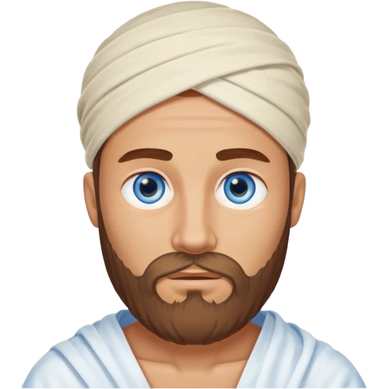 blue eyed desert bearded man cowered with creme cloth emoji