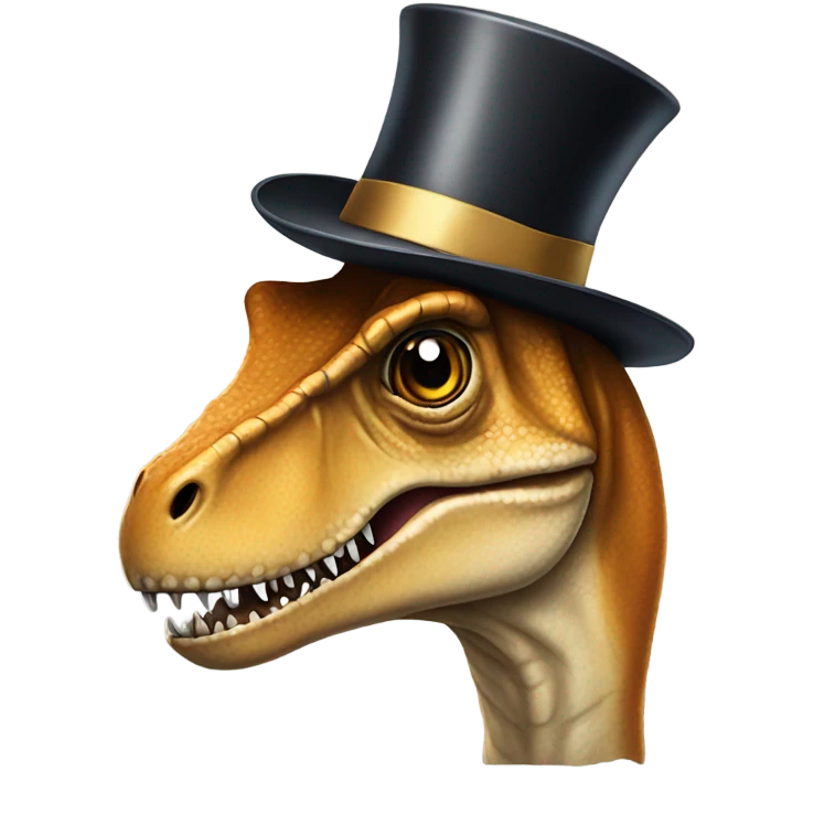 t. rex with a top hat emoji