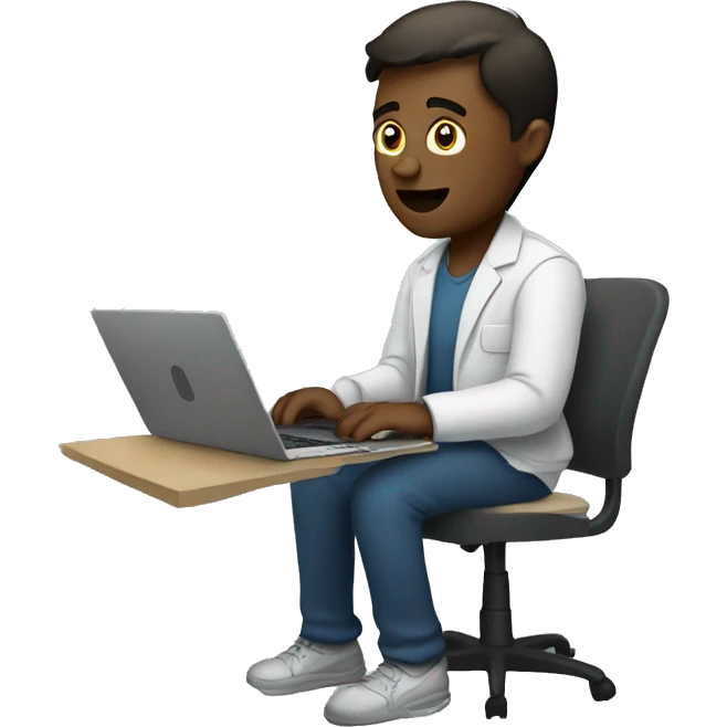 Working process with laptop emoji