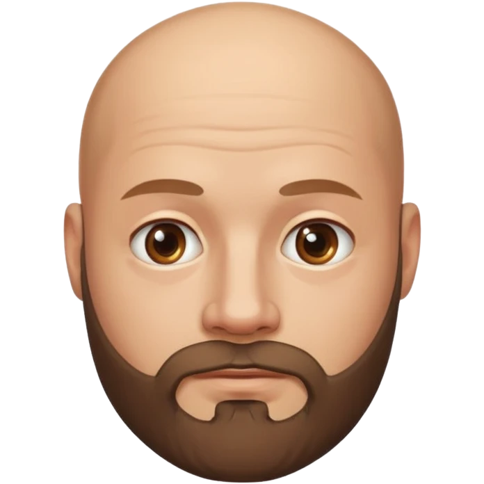 Homme chauve avec une barbe emoji