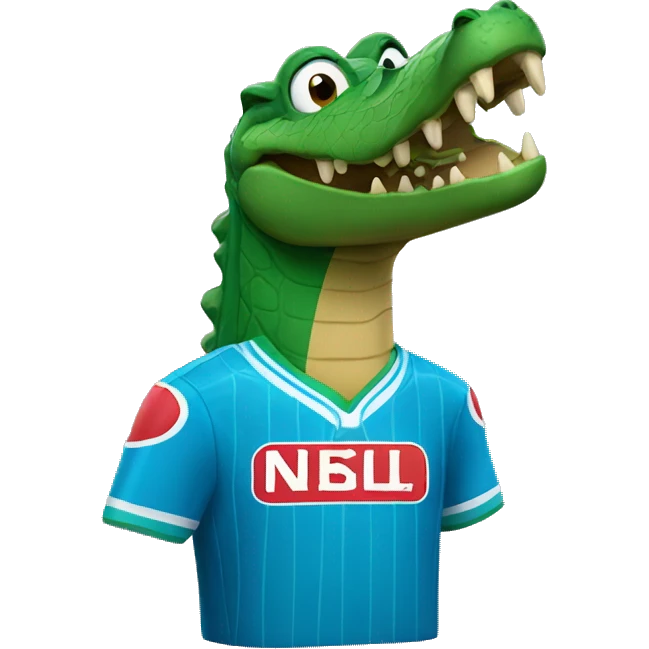crocodile wearing napoli jersey emoji