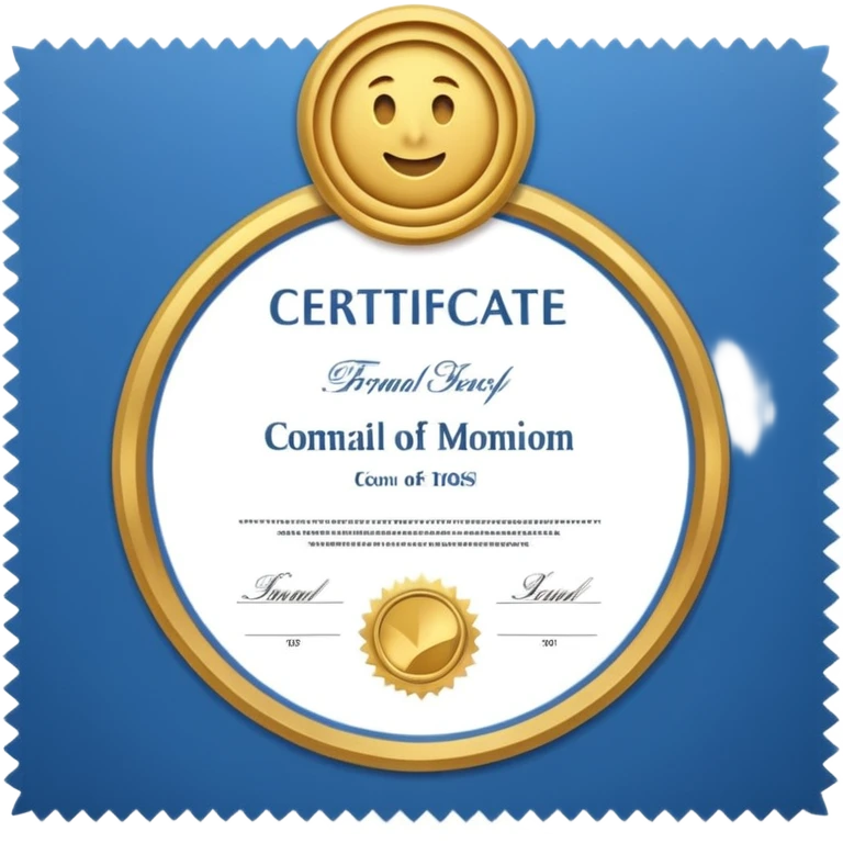 certificat blue emoji