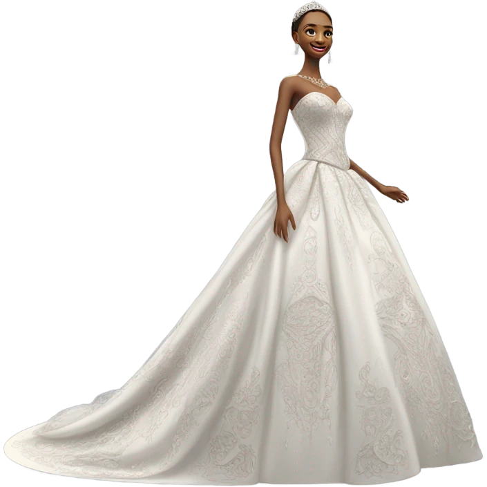 Hyper Realistic ornate ballgown Wedding dress displays with diamanté  emoji