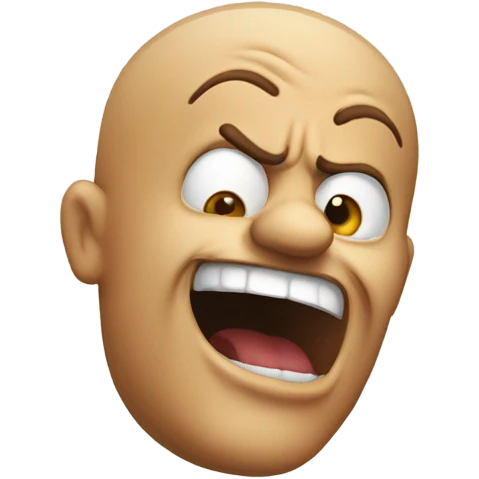 A mad face with a Hand swinging back like you going to smack  emoji