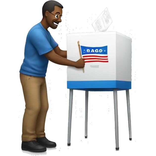 person casting his vote to the ballot emoji