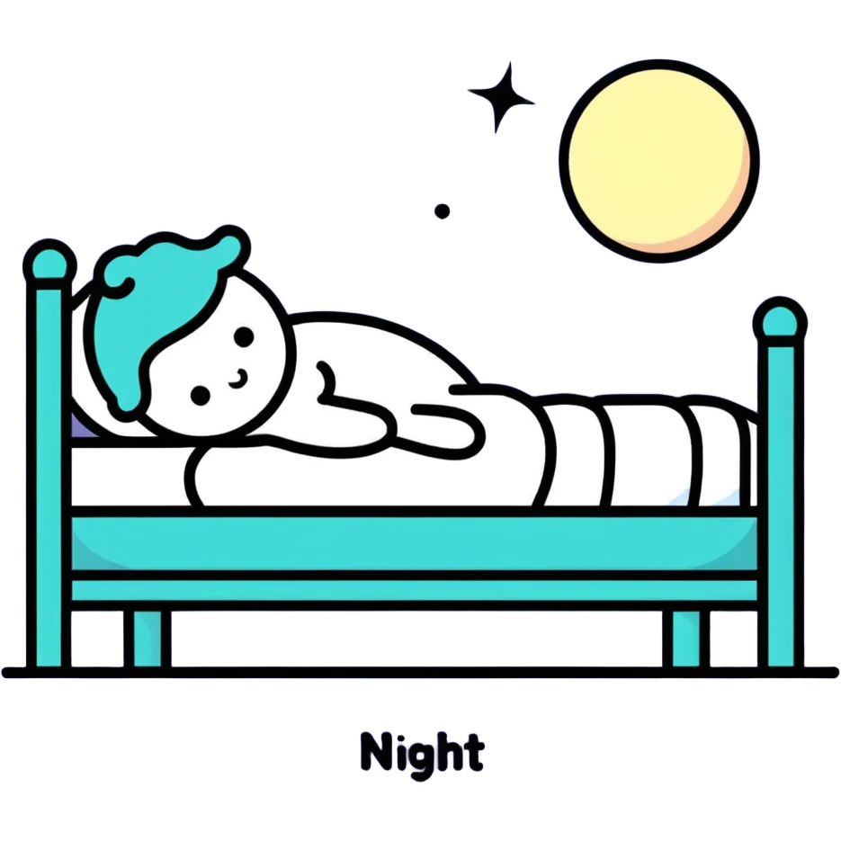 good night written out in text in letters “good night” emoji