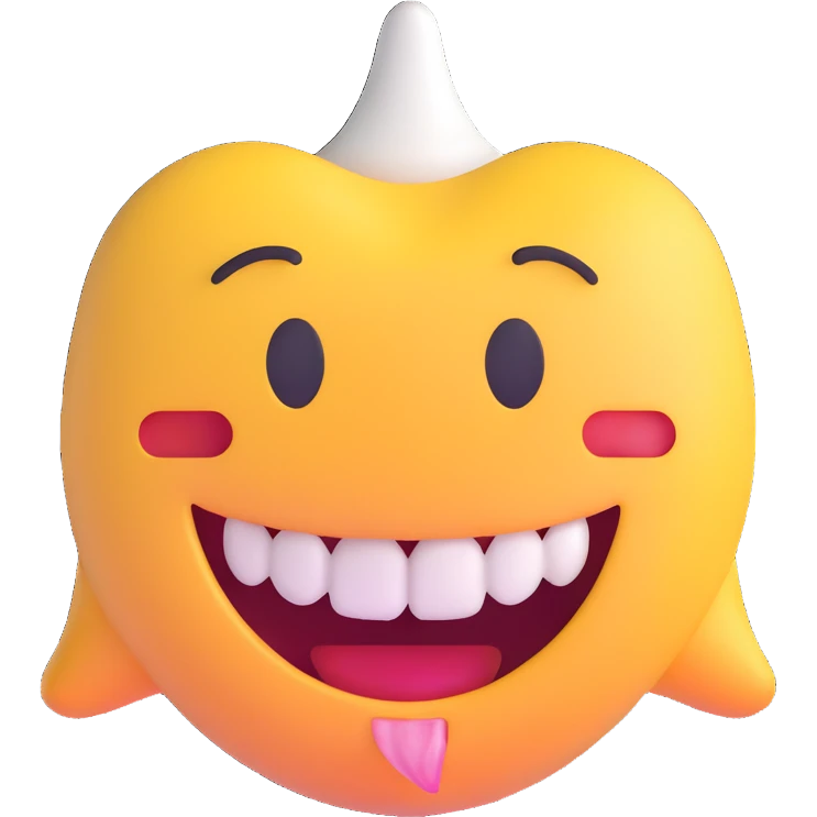 smiling emoji with a missing tooth emoji