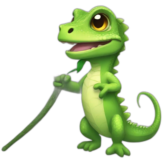 lizard with wand emoji