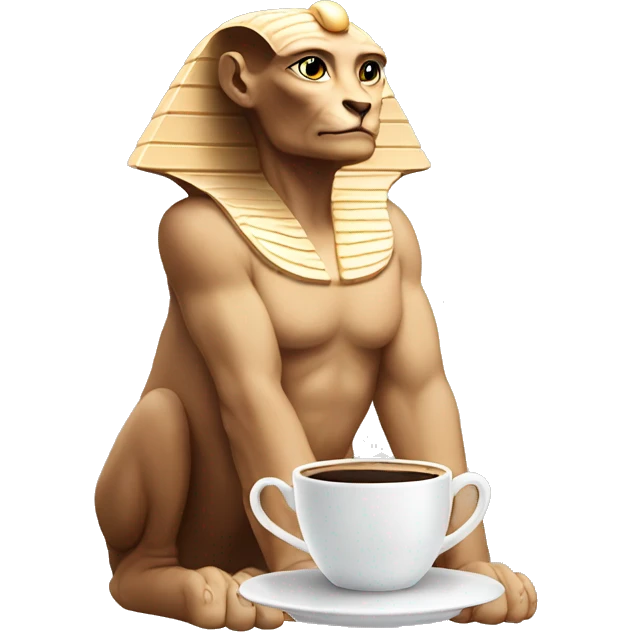 Sphinx with coffee emoji