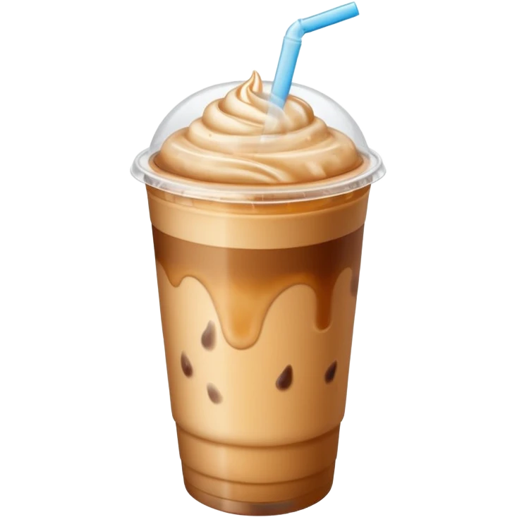 Iced latte without cream and in a plastic cup  emoji