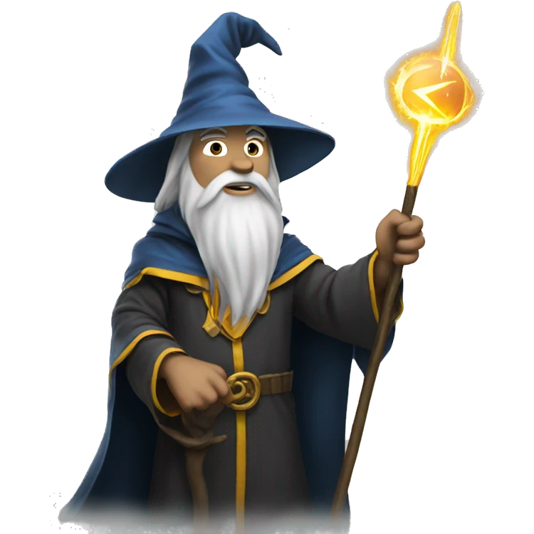 Wizard with thunder emoji