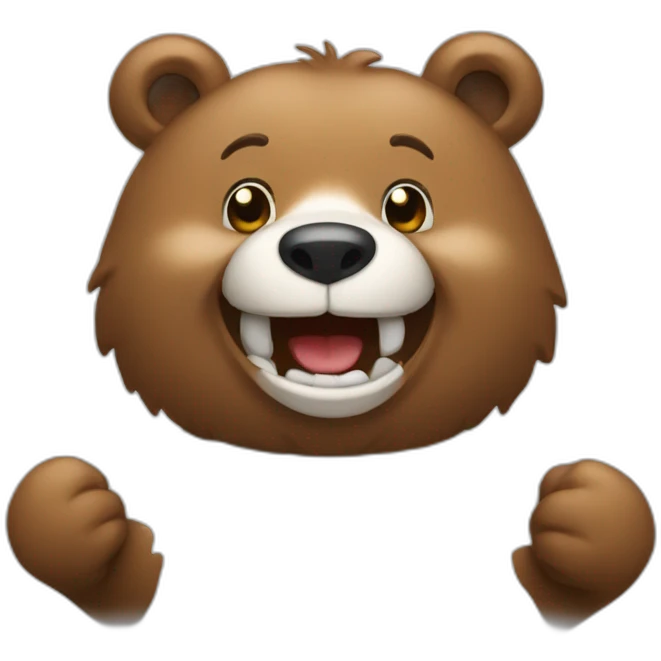Happy bear working a lot emoji