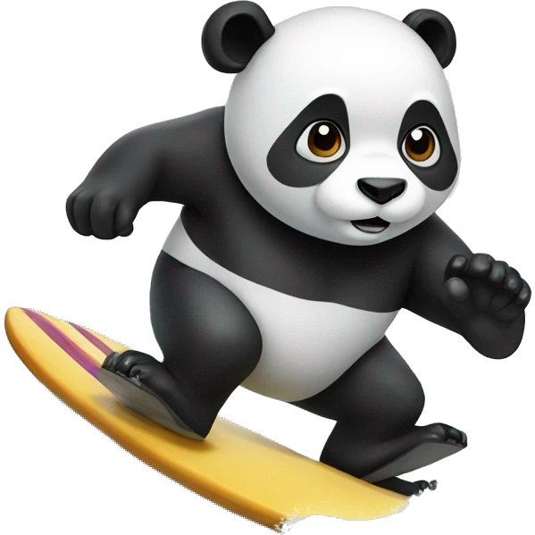 panda surfing emoji