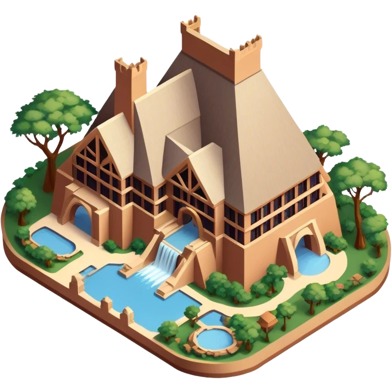 Disney World's Animal Kingdom Lodge hotel, isometric exterior view  emoji