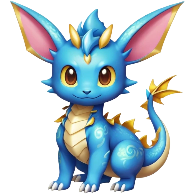 Shiny-Eeveelution-Cute-Fakemon-Dragon-Pokémon-fusion full body emoji