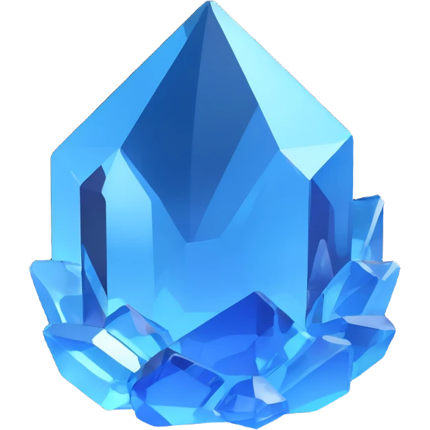 crystal icon, 3D model, blue crystal emoji