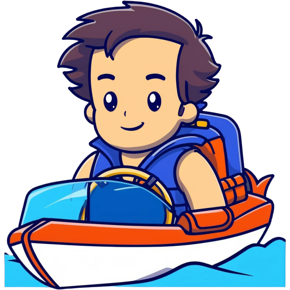 Bill in a speed boat emoji