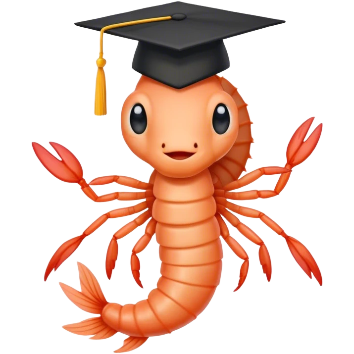shrimp with phd hat emoji