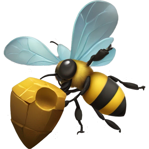 bee with pickaxe emoji