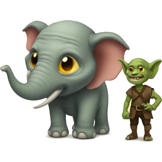 a goblin and an elephant  emoji