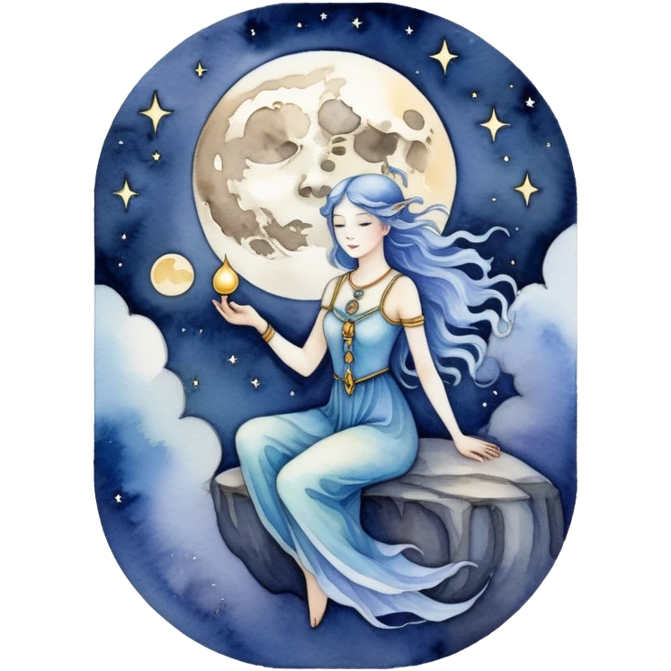 The moon tarot card emoji