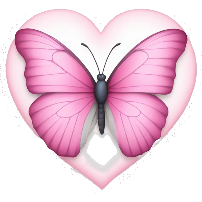 pink butterfly on a white heart emoji