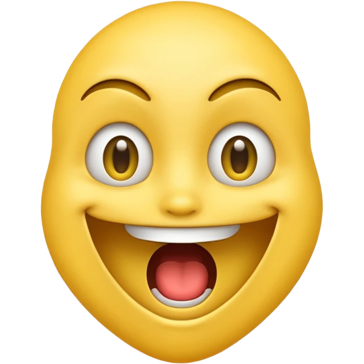 a face with a large opened mouth in emoji of whatsapp style (yellow) emoji