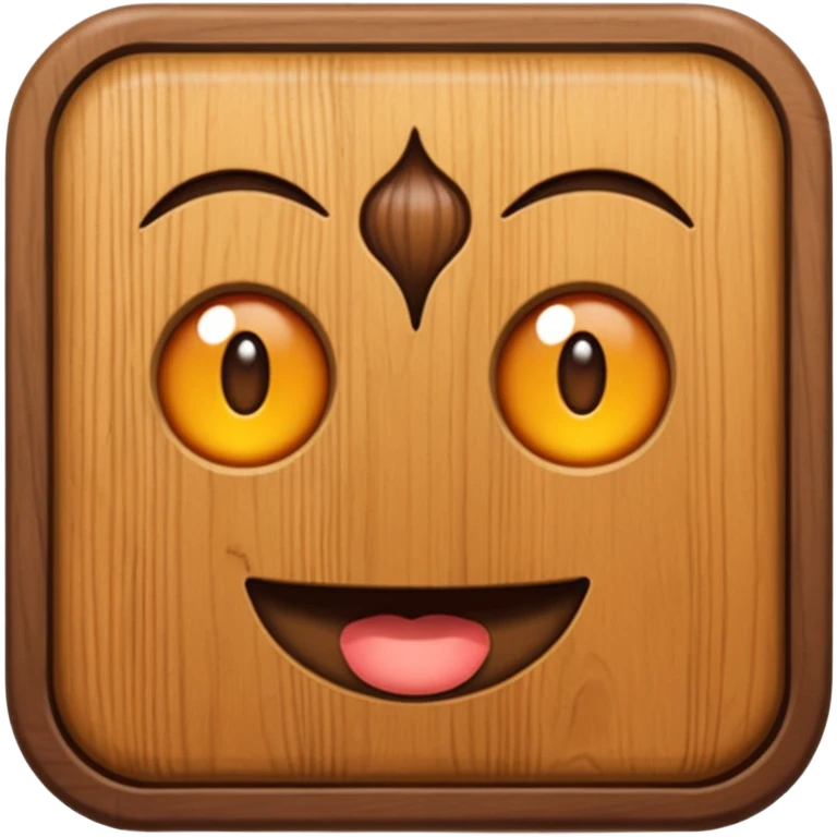 uma madeira com cara de emoji