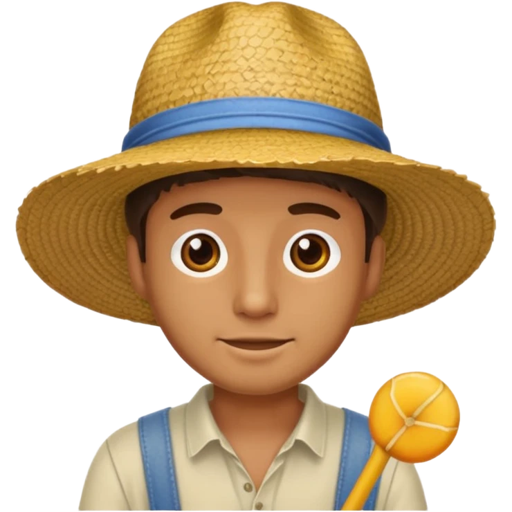 full body man with straw hat emoji