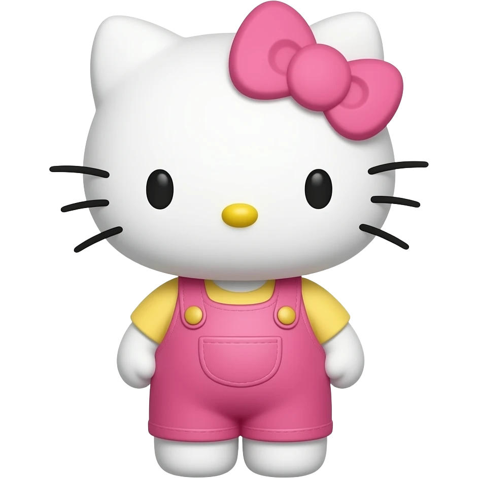 Hello Kitty wearing pink overalls emoji