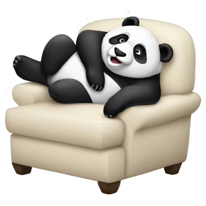 Lazy Panda lying on sofa emoji