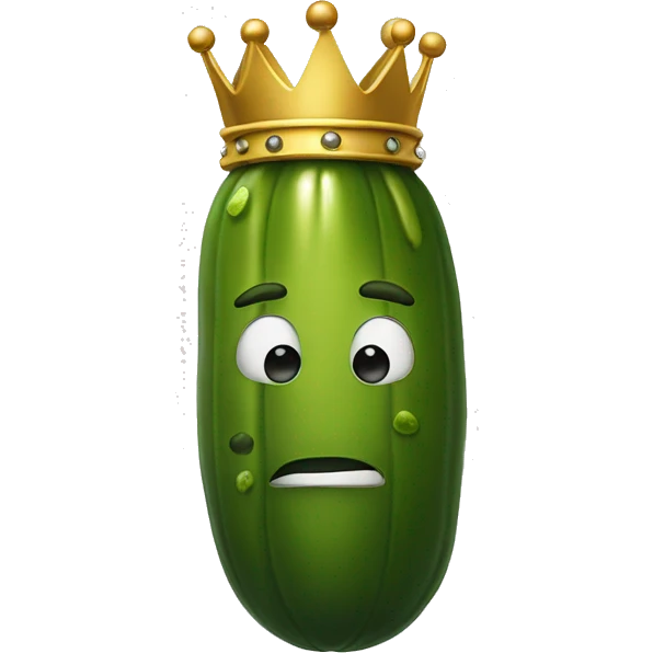 a strong pickle with a crown on emoji