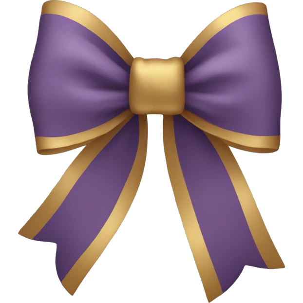 Muted violet and gold bow emoji