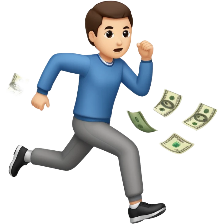 Money chasing  emoji