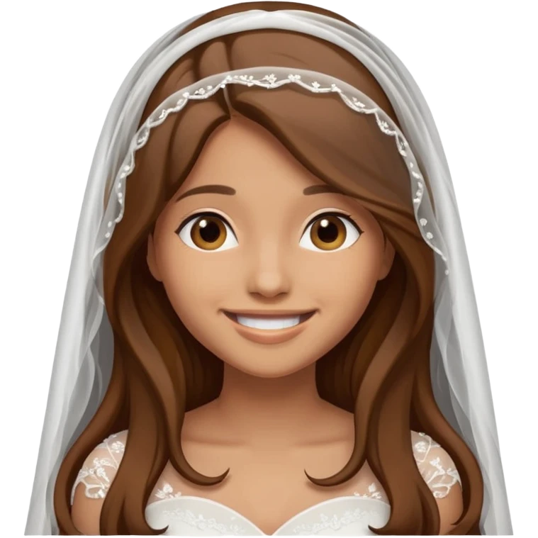 beautiful girl with long hair getting married veil covering face emoji