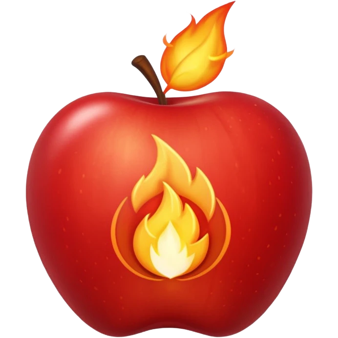 Aesh sheli breslev symbol as an apple style emoji, no text, spiritual flame symbol emoji