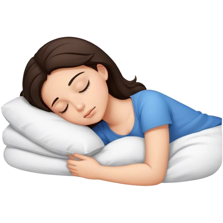 Sleeping brunette teenage girl emoji