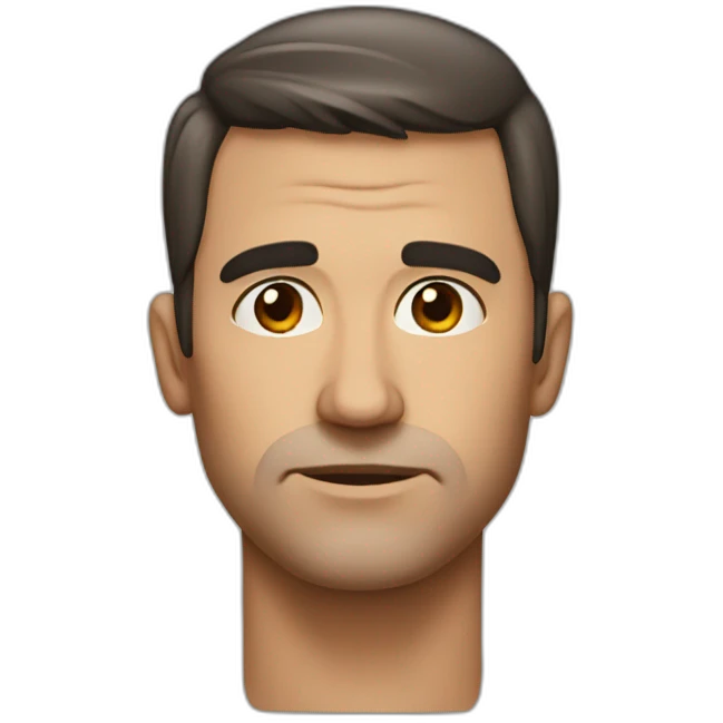 a man who raises one eyebrow and shows his cheekbones emoji